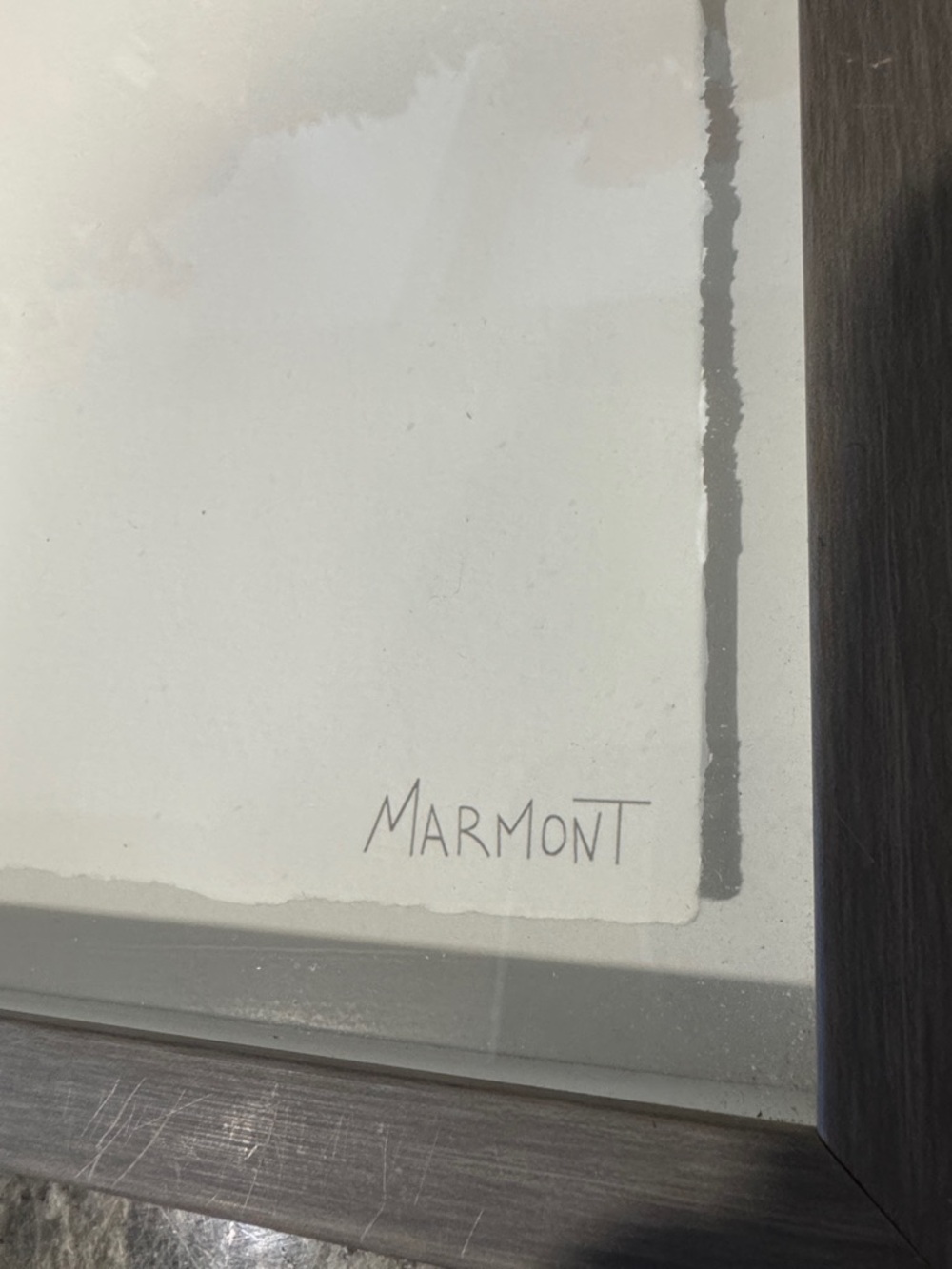 Marmot Cream and Gray Minimalist Framed Wall Art